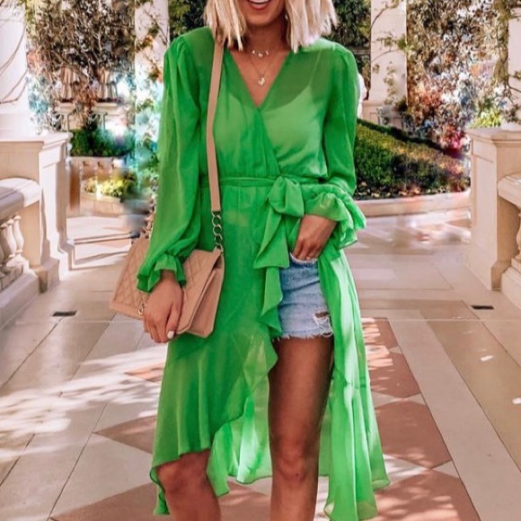 LPA Jackets & Blazers - NWOT Sheer Green Duster